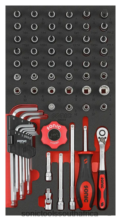 Classic ZA Sonic Flank Socket Set 1/4" 6 Pt. (Sae) Sfs 1/3 61-Pcs FBR4D808