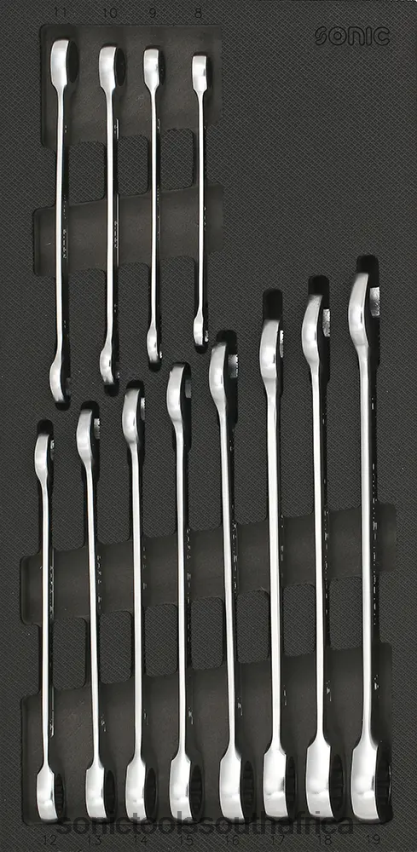 Latest ZA Sonic 12Pt. Flat Ring Ratchet Set Sfs 1/3 12Pcs FBR4D205