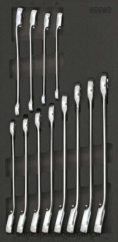 Practical ZA Sonic 12Pt. Reversible Ratcheting Wrench Set 1/3 Sfs 12-Pcs FBR4D207