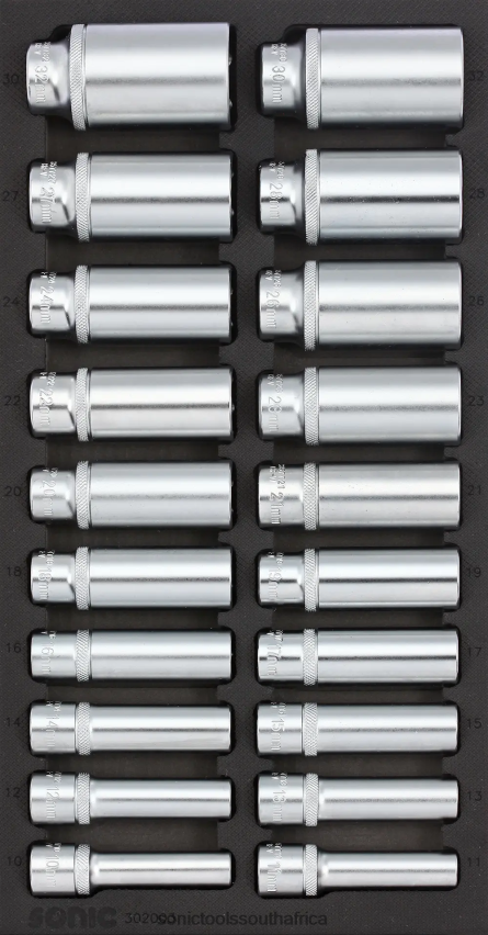Practical ZA Sonic Deep Socket Set 1/2" Sfs 1/3 20-Pcs FBR4D801