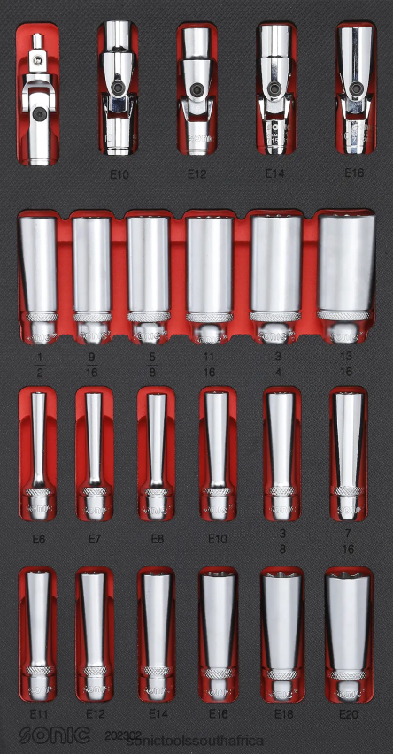 Reliable ZA Sonic Deep Socket Set 3/8" (Sae) Sfs 1/3 23-Pcs FBR4D802