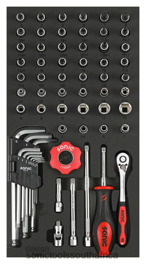Reliable ZA Sonic Flank Socket Set 1/4" 6 Pt. Sfs 1/3 61-Pcs FBR4D806