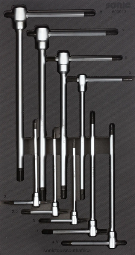 Reliable ZA Sonic Hexagon Key Wrench Set 3 Tip T-Handle Sfs 1/3 9-Pcs FBR4D814