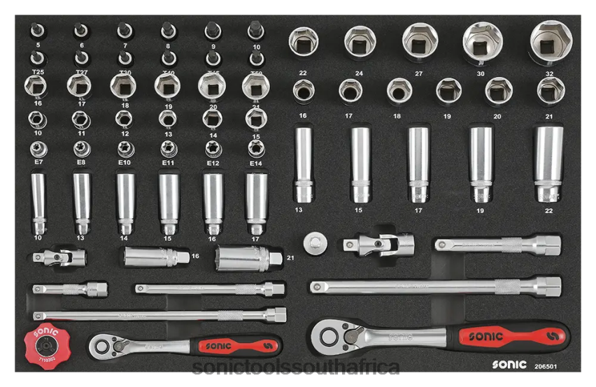 Reliable ZA Sonic Combination Set 3/8" & 1/2" Sfs 65-Pcs FBR4D850