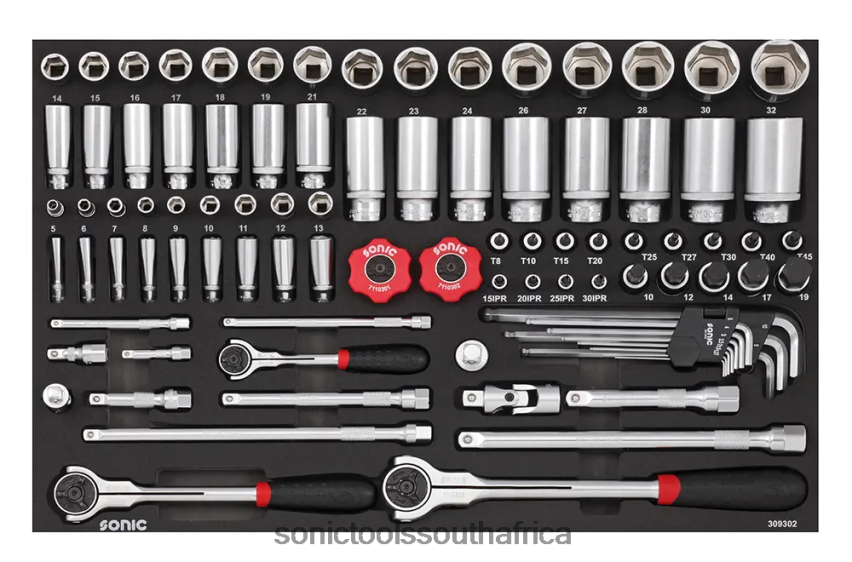 Reliable ZA Sonic Socket Set 1/4" 3/8" 12" Metric Sfs 93-Pcs FBR4D890