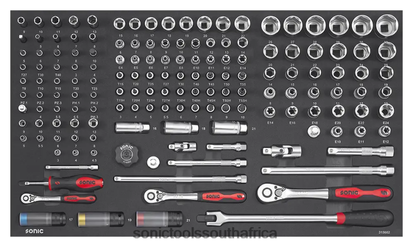 Practical ZA Sonic Ejumbo 156Pc 1/4"&3/8"&1/2" Set FBR4D243
