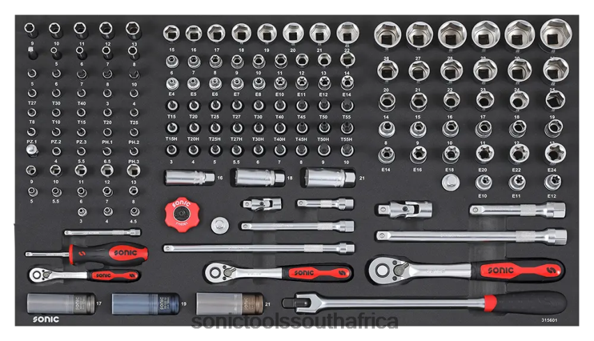 Reliable ZA Sonic Combination Set 1/4" 3/8" And 1/2" Sfs 156-Pcs FBR4D240