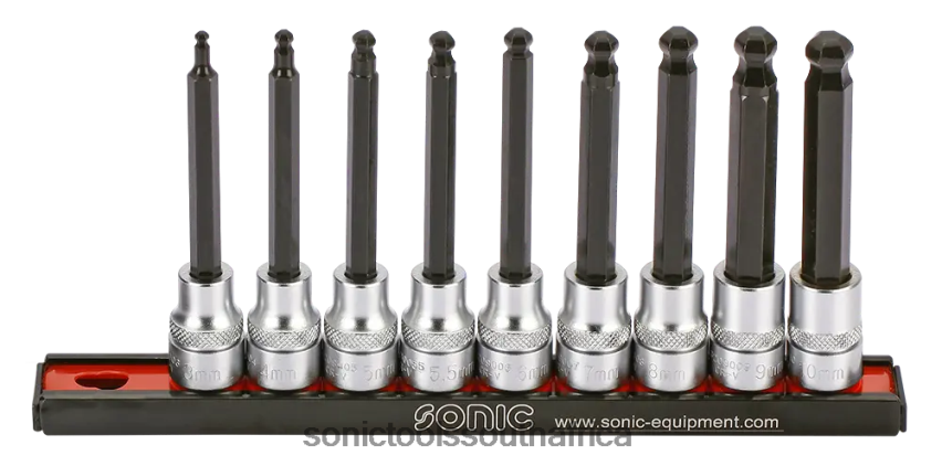 Classic ZA Sonic Bit Socket Hex Ball Set 3/8" On Rail 9-Pcs FBR4D362