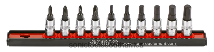 Classic ZA Sonic Bit Socket Set 1/4" On Rail 10-Pcs FBR4D370