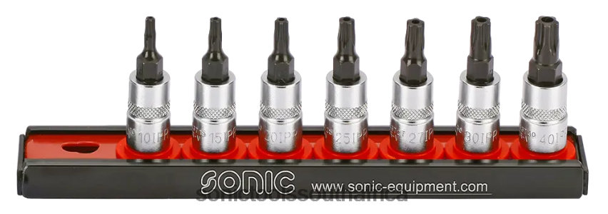 Classic ZA Sonic Bit Socket Set 1/4" Tx 5 Lobes On Rail 7-Pcs FBR4D374