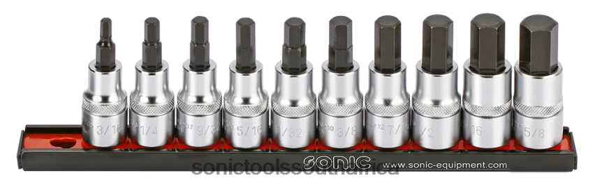 Practical ZA Sonic Bit Socket Hex Set (Sae) On Rail 1/2" 10-Pcs FBR4D363