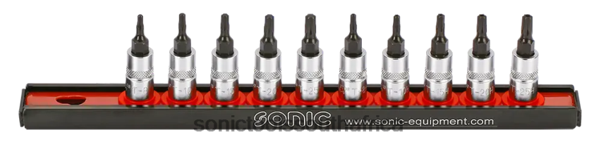 Practical ZA Sonic Bit Socket Set 1/4" Tx On Rail 10-Pcs FBR4D375