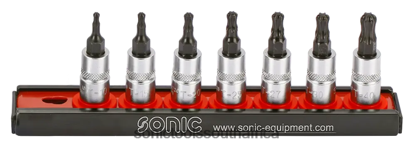 Reliable ZA Sonic Bit Socket Set 1/4" Tx With Ball End On Rail 7-Pcs FBR4D376