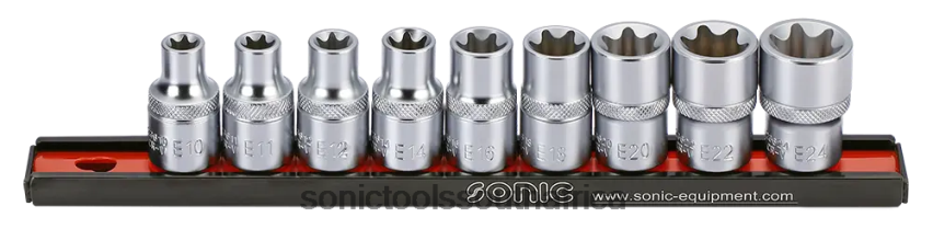 Latest ZA Sonic Socket 1/2" Tx-E Set On Rail 9-Pcs FBR4D939