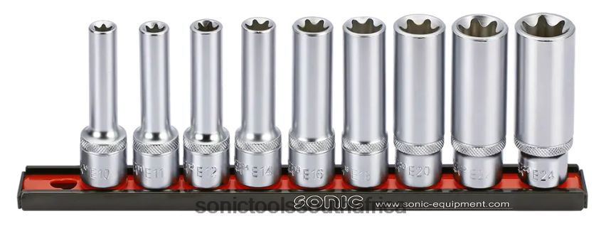 Practical ZA Sonic Bit Socket Tx-E 1/2" Set On Rail 9-Pcs FBR4D323