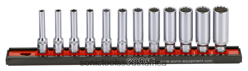 Practical ZA Sonic Deep Socket Set 1/4" 12 Pt. On Rail 12Pt.Cs FBR4D327