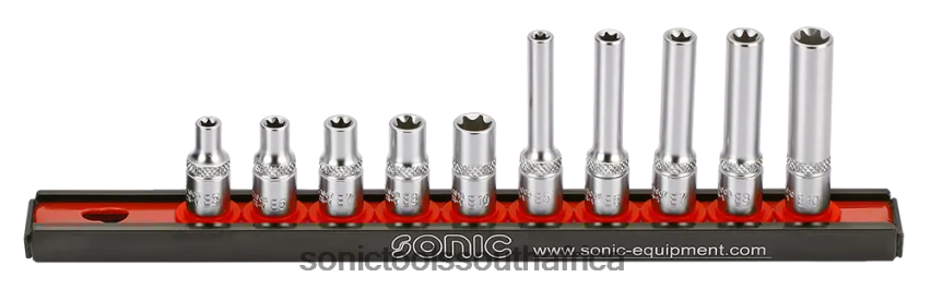 Practical ZA Sonic Tx-E Socket Set 1/4" Tx On Rail 10-Pcs FBR4D953