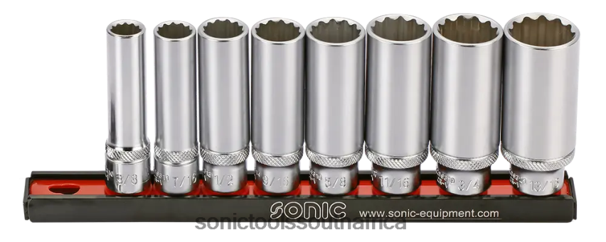 Reliable ZA Sonic Deep Socket Set 3/8" (Sae) On Rail 8-Pcs FBR4D328