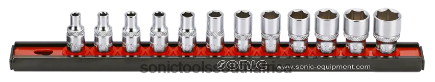 Reliable ZA Sonic Flank Socket Set 1/4" 6 Pt. On Rail 12Pt.Cs FBR4D934