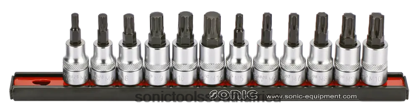 Reliable ZA Sonic Bit Socket Set 3/8" Ribe & Triple Square On Rail 12Pt. 12- FBR4D2154