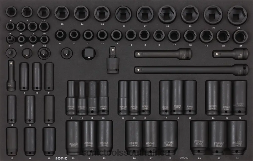 Classic ZA Sonic Impact Socket Set 3/8" & 1/2" Sfs 74-Pcs FBR4D586
