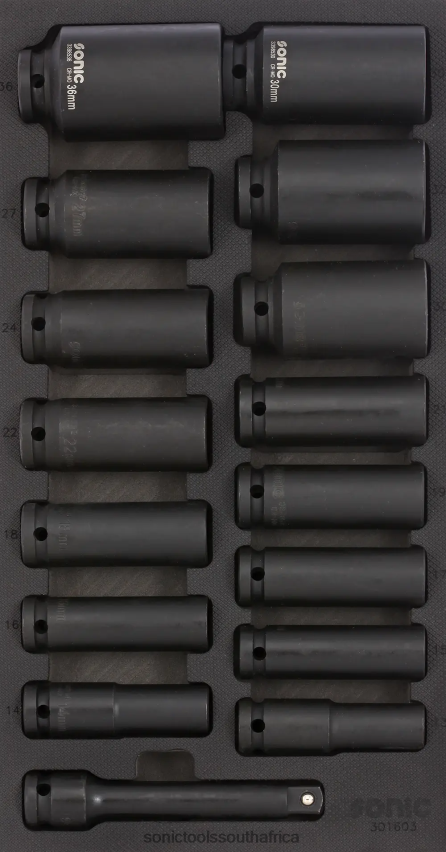 Reliable ZA Sonic Impact Deep Socket Set 1/2" Sfs 1/3 16-Pcs FBR4D584
