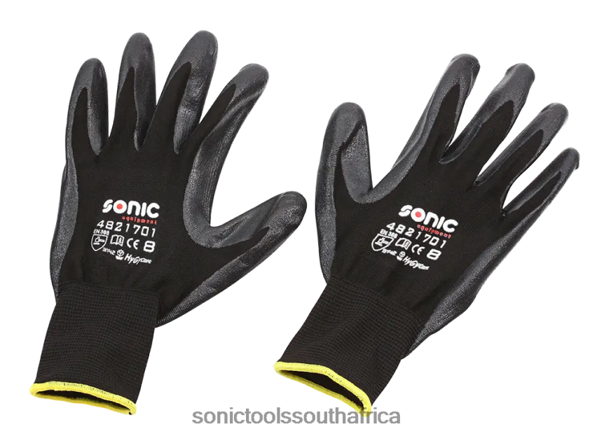 Latest ZA Sonic Nitrile Coated Glove Pair Nylon Liner Size 8 (M) FBR4D717