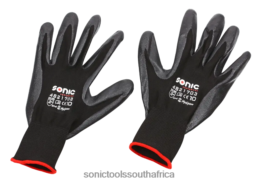 Reliable ZA Sonic Nitrile Coated Glove Pair Nylon Liner Size 10 (Xl) FBR4D716